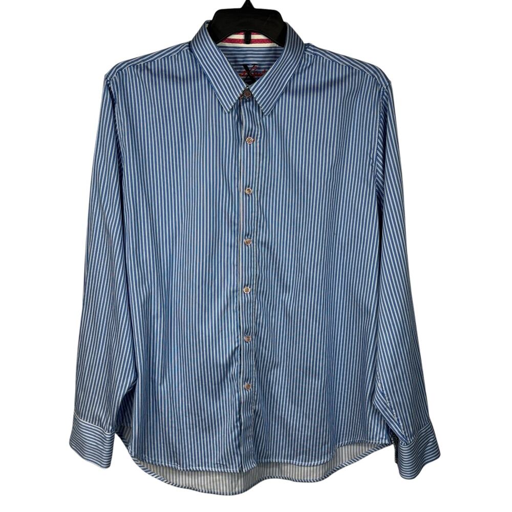Robert Graham X Collection 2X-Large Mens Tailored Fit Button-Up Shirt Striped